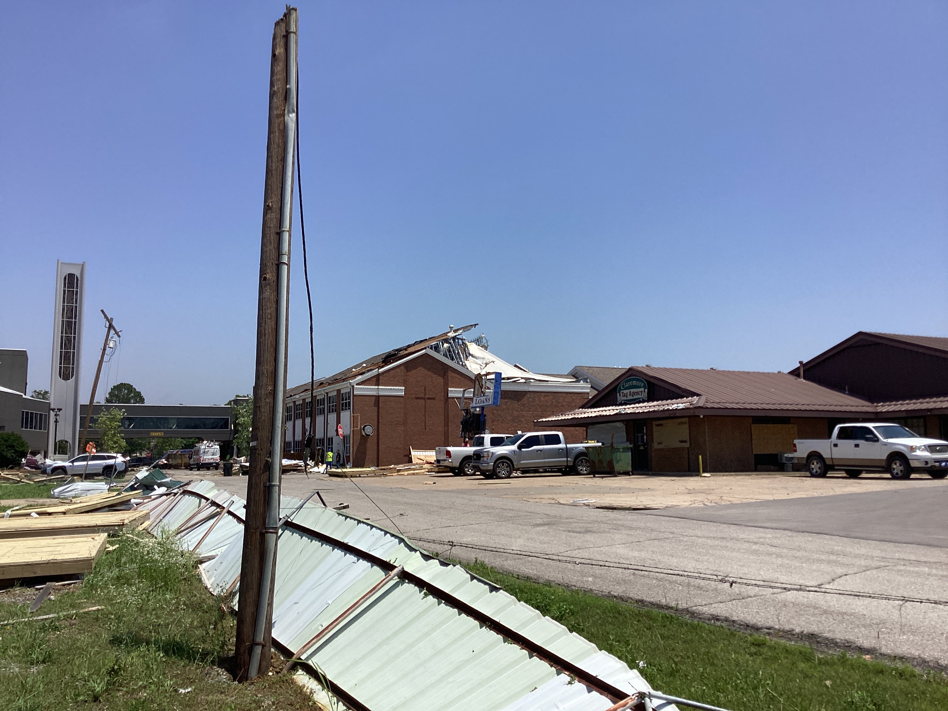 EF2 damage in Claremore, Oklahoma from the EF3 Keetonville–Claremore–Pryor, Oklahoma tornado.