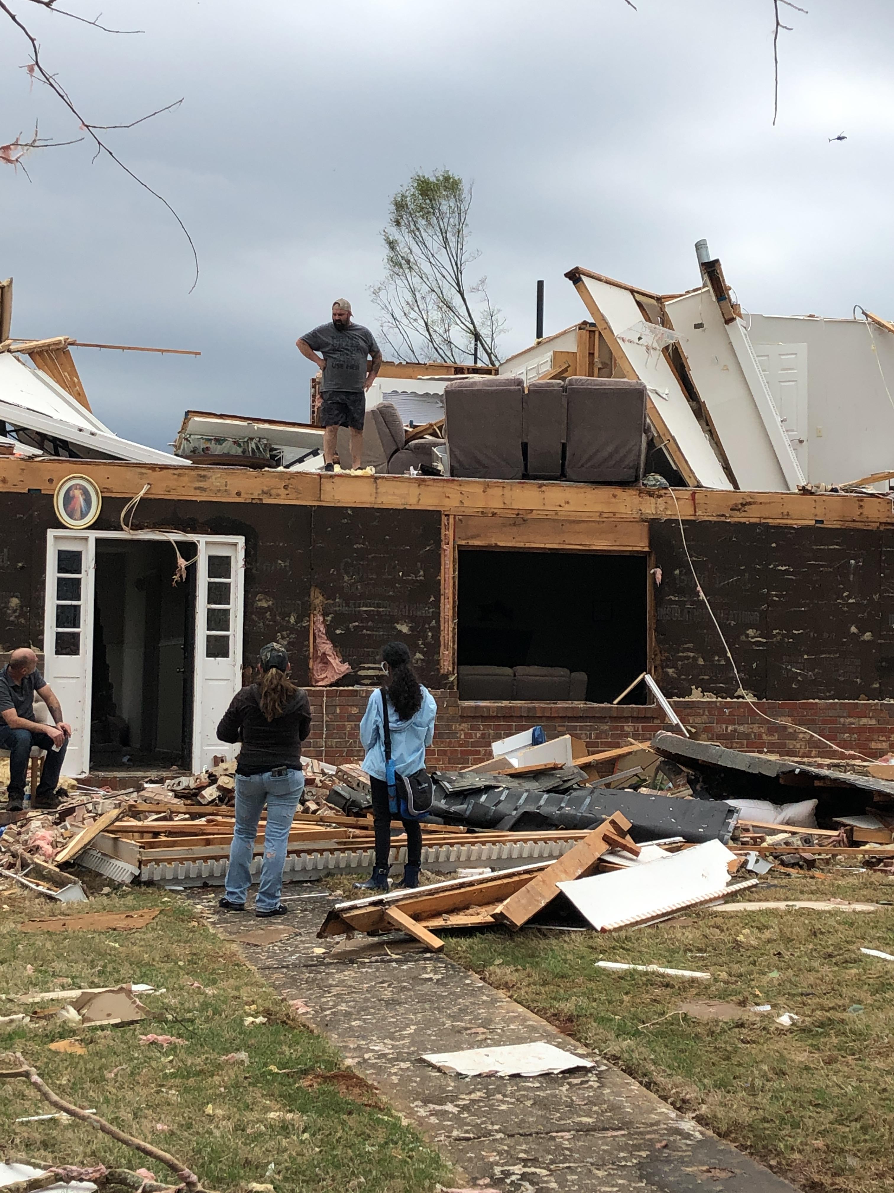 A home that sustained EF3 damage in Newnan, Georgia.