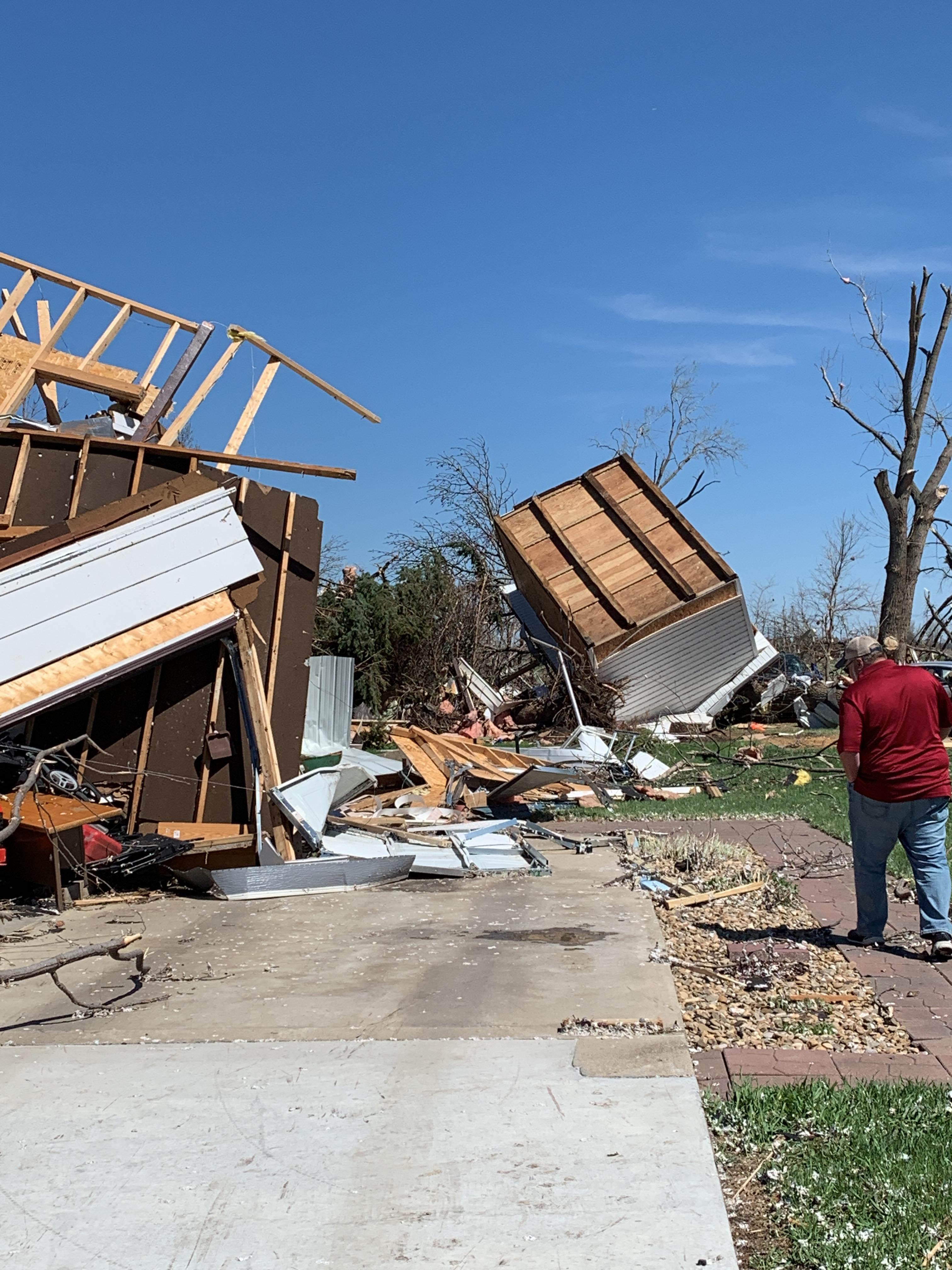 EF2 damage to a home and a garage in Castlewood, South Dakota.