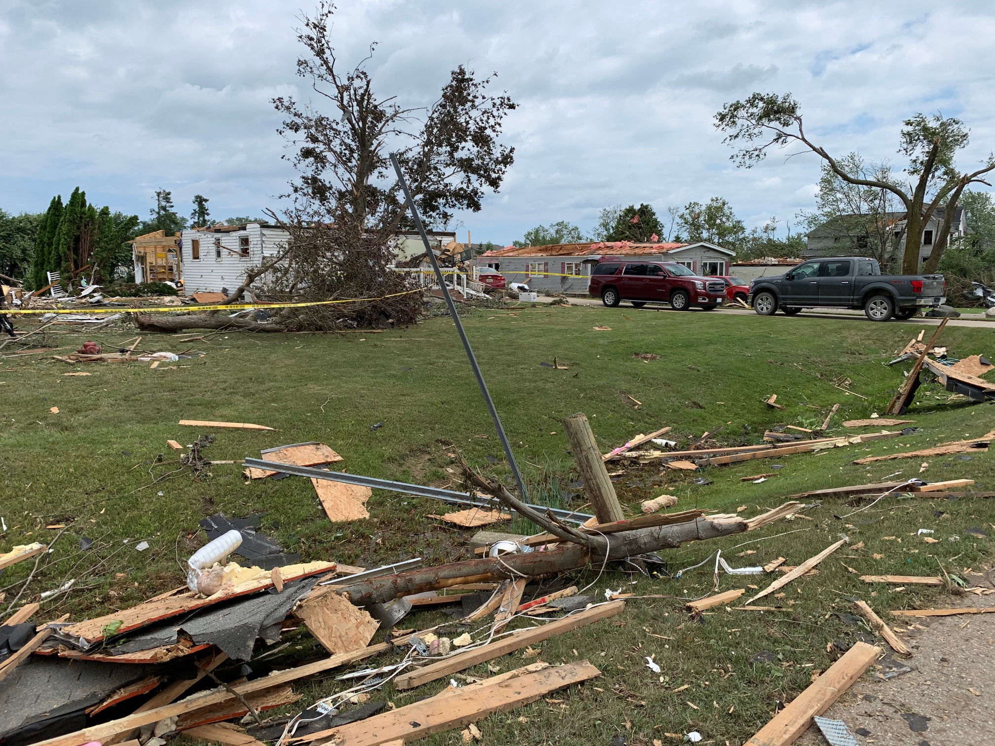 EF2 damage to various structures in Port Austin, MI.