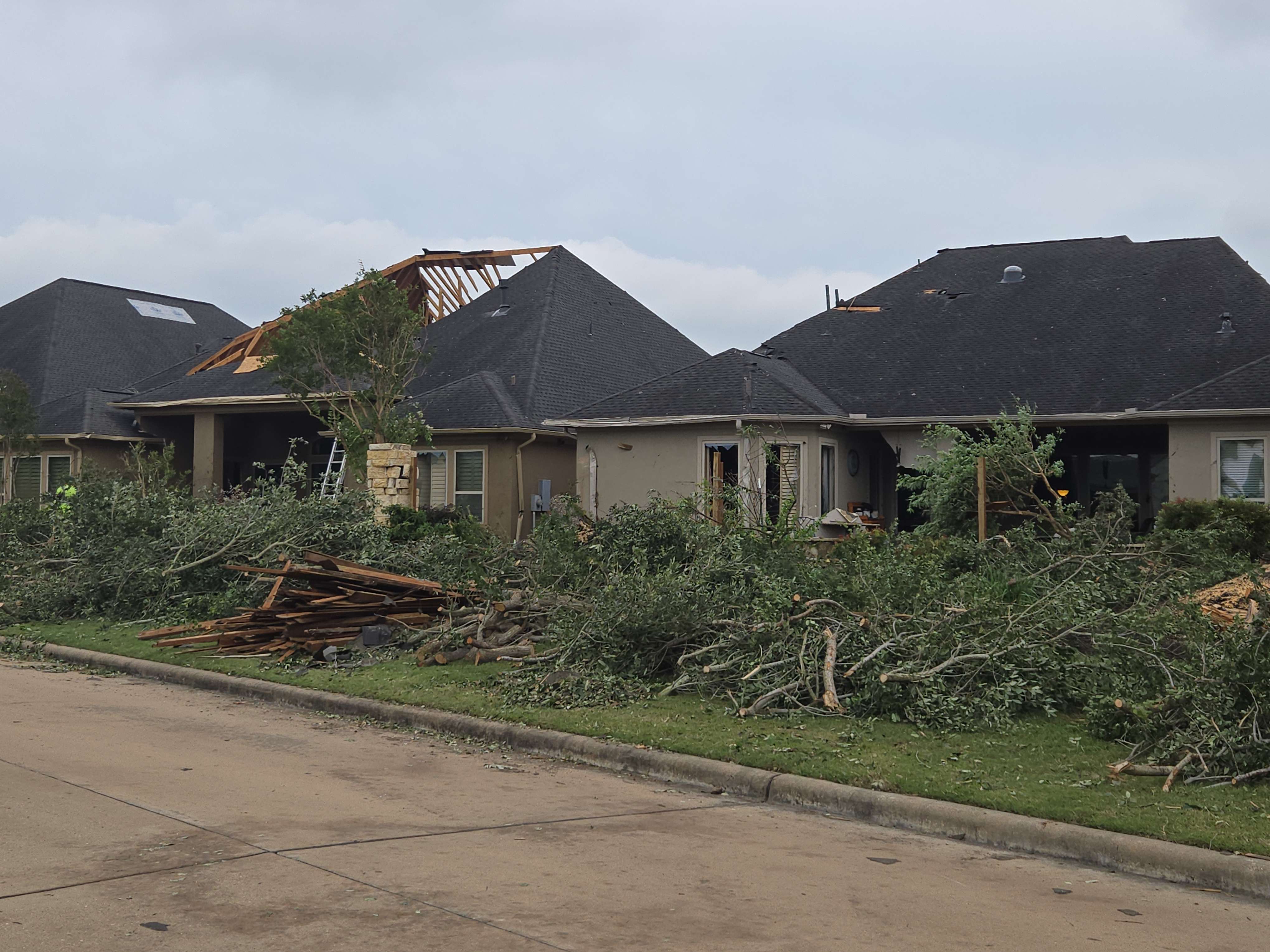 EF1 damage to homes in Cypress, Texas.