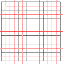 The {4,4} square tiling (black) with its dual (red).