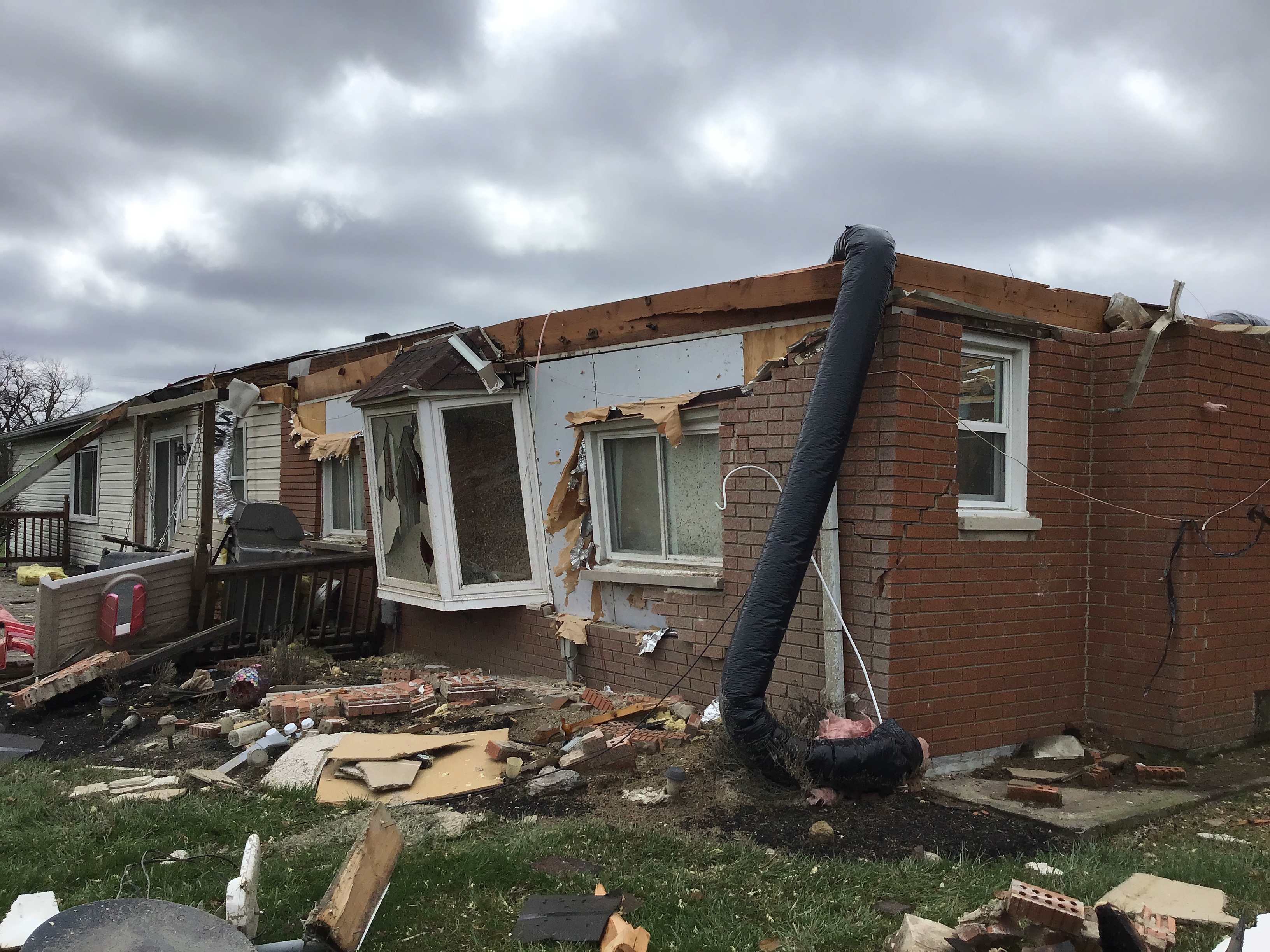 EF2 damage to a home in Newberry Township, Ohio.