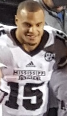 Dak Prescott in Mississippi State uniform during game in 2015