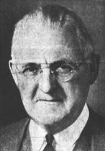 Image of publisher Frank Gannett, smiling, wearing glasses, published in the year 1940.