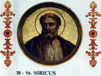 St. Siricius, Pope of Rome.