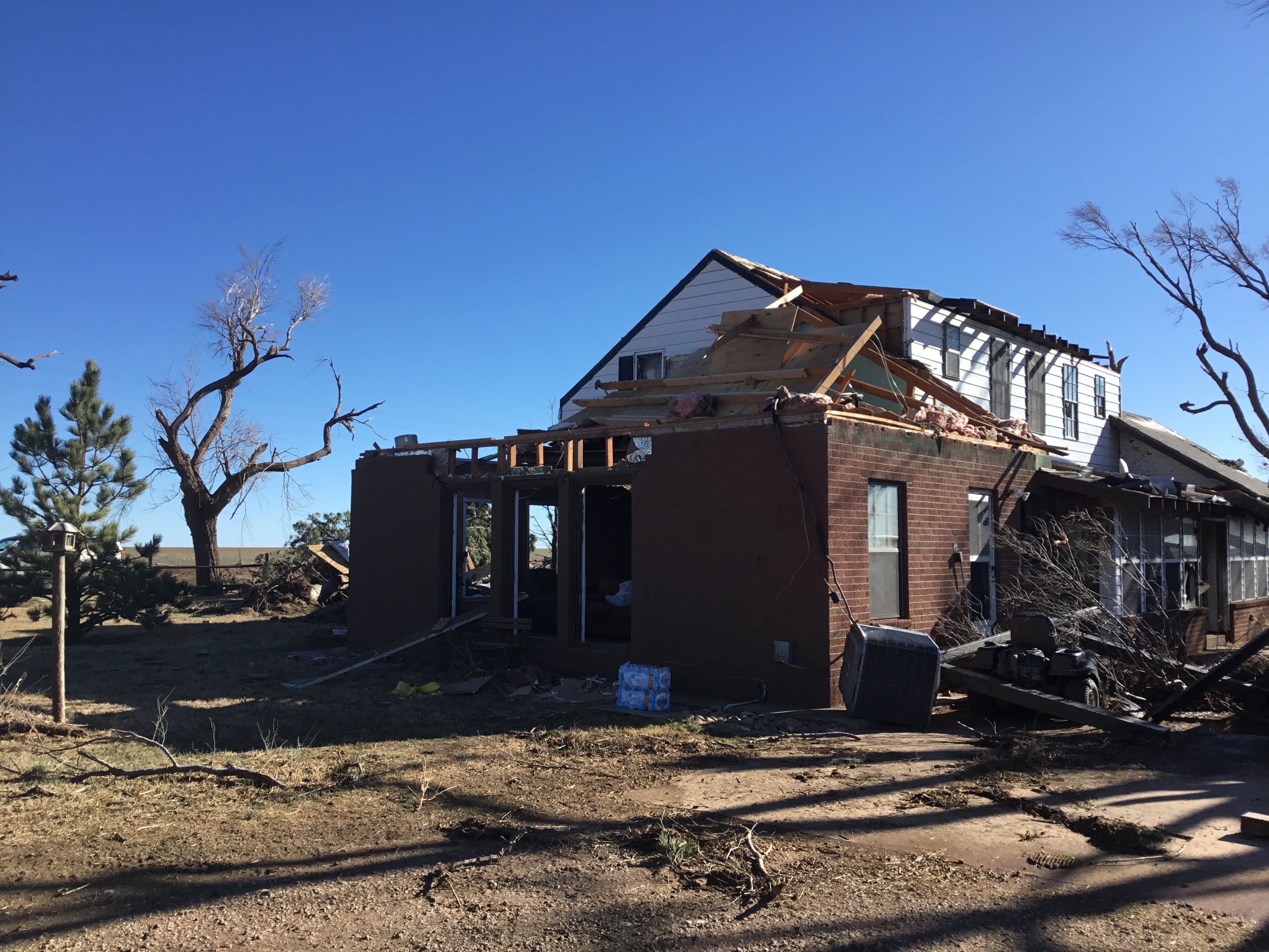 EF2 damage to a home north of Happy, TX