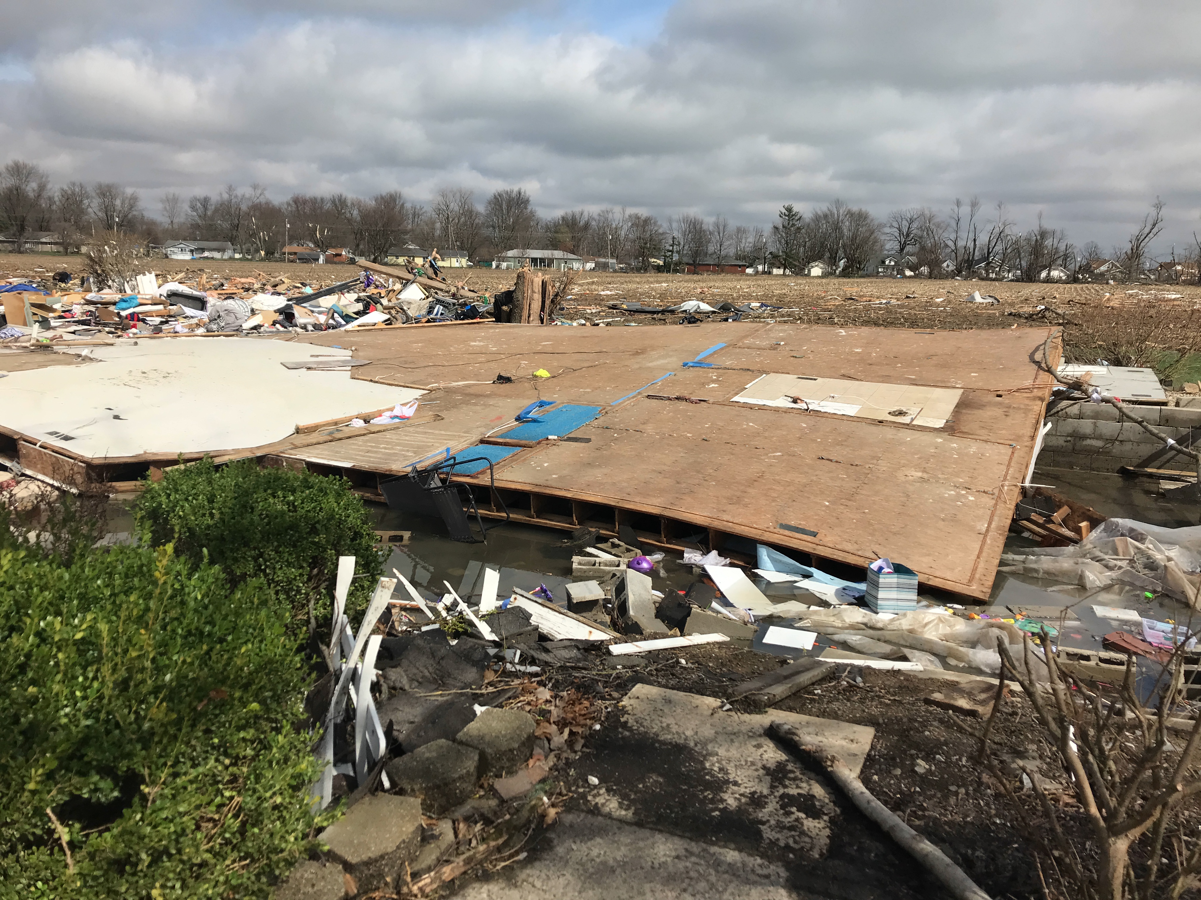 A home that was flattened at EF3 intensity on the west side of Lakeview, Ohio.
