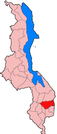 Location of Zomba District in Malawi