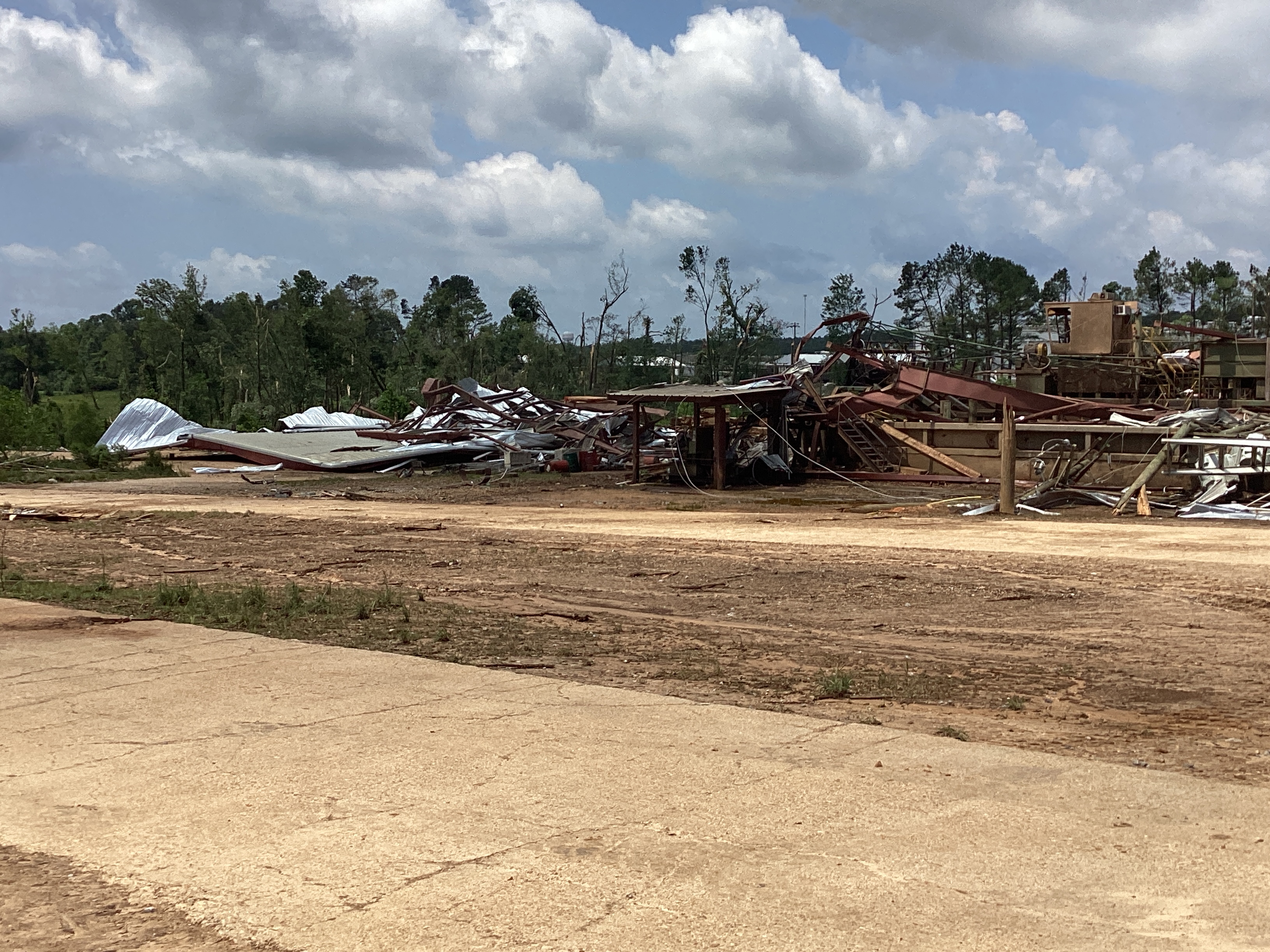 EF3 damage at Jones Lumber Co., Inc in Bay Springs, Mississippi.
