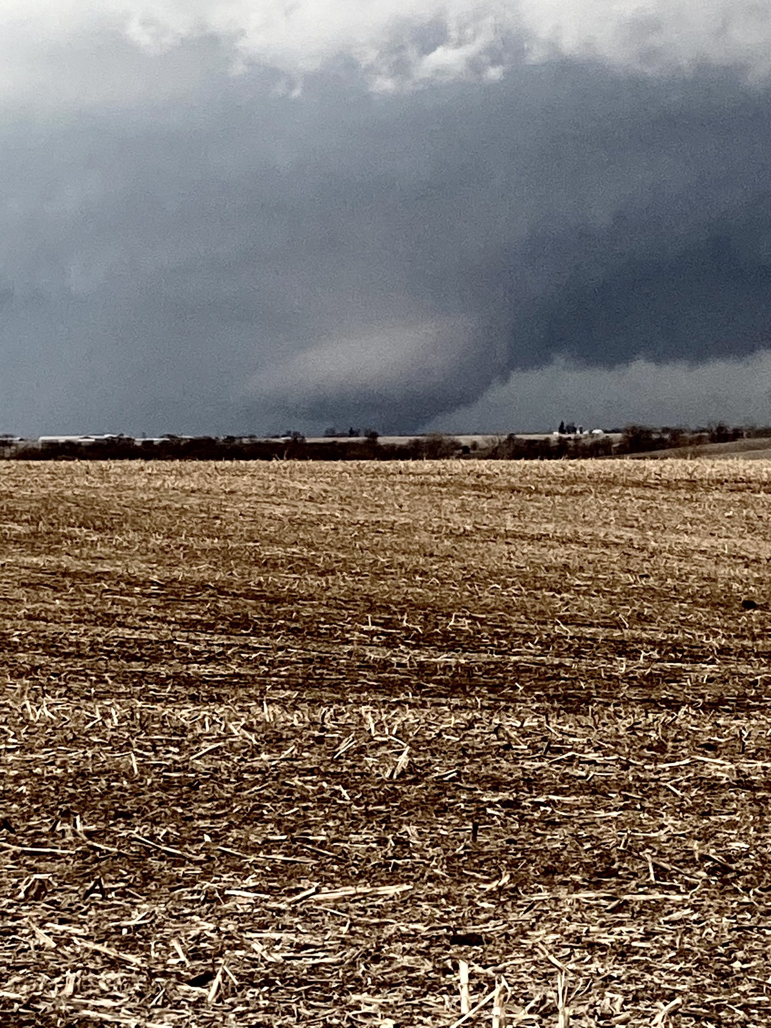 The EF4 Keota—Wellman, Iowa tornado seen from Keota, Iowa.