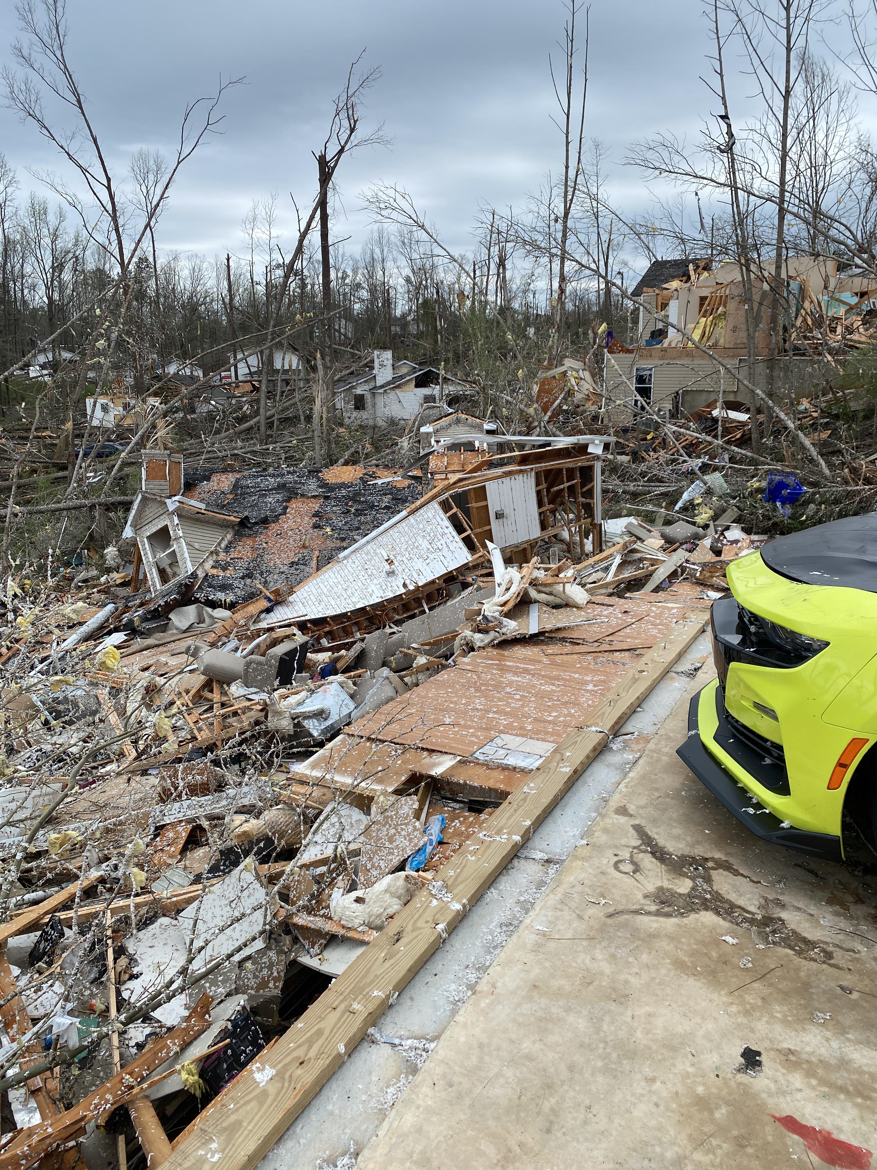 A home that was destroyed at low-end EF4 intensity in Newnan from the Newnan tornado.