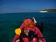 Private initiative of the residents of the area to collect the tar underwater, combining kayaking and diving in Rosh Hanikra