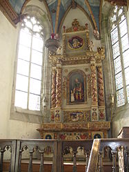 The altarpiece in the ossuary crypt