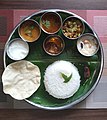 South Indian thali, rice is staple in south India.