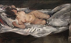 Reclining Female Nude (1899), oil on canvas, 75.5 cm (29.7 in); Width: 120.5 cm., Kunsthalle Bremen