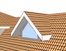 Gable-fronted dormer (shallow instance wholly glazed)