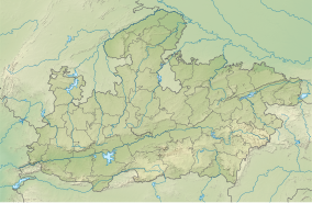 Map showing the location of Ken Gharial Sanctuary