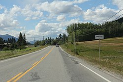 Highway northward entering Parson
