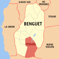 Map of Benguet with Itogon highlighted