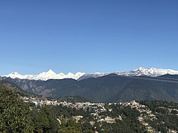 Didihat Town and Panchachuli peaks in the background