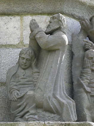 Jesus praying in the garden of Gethsemane.