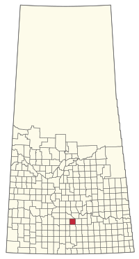 Location of the RM of Moose Jaw No. 161 in Saskatchewan