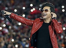 Ebrahimzadeh performing at the 2018 AFC Champions League final
