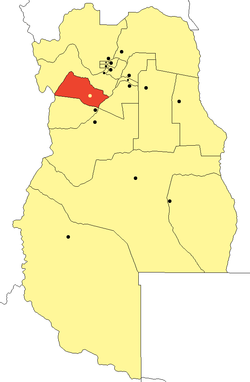 location of Tupungato Department in Mendoza Province