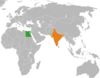 Location map for Egypt and India.