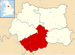 Kirklees shown within West Yorkshire