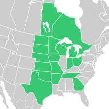 Symphyotrichum sericeum native distribution map: Canada — Manitoba and Ontario; US — Arkansas, Georgia, Indiana, Iowa, Kansas, Michigan, Minnesota, Missouri, Nebraska, North Dakota, Ohio, Oklahoma, South Dakota, Tennessee, Texas, and Wisconsin.