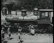 OP&E 4, an 1886-built Cooke 4-4-0 locomotive as it appeared in the Buster Keaton film, The General, portraying the famous Civil War locomotive.[8]