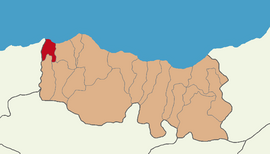 Map showing Beşikdüzü District in Trabzon Province