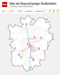 Braunschweig tramway network.
