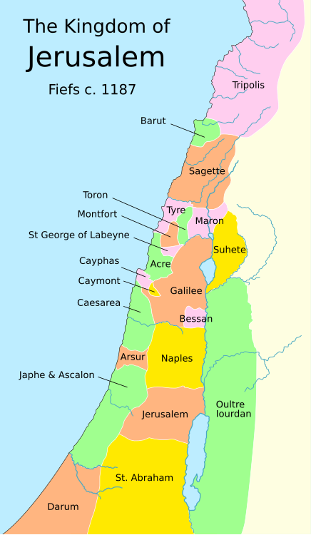 Fiefs of the Kingdom of Jerusalem in 1187 AD