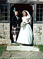 American bride marrying a Scotsman wearing a kilt, 1996