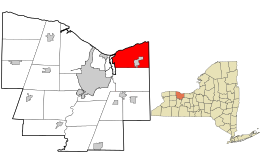 Location in Monroe County and the state of New York