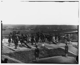Gun crews of Company H, 3rd Massachusetts Heavy Artillery at Fort Lincoln