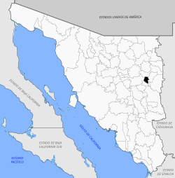 Location of Granados in Sonora