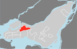 Location on Island of Montreal
