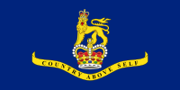 The flag of governor-general of Saint Kitts and Nevis featuring the St Edward's Crown