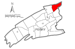 Map of Perry County, Pennsylvania highlighting Liverpool Township