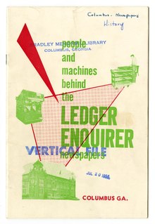 A pamphlet explaining and describing the what happens at the Ledger Enquirer Newspaper.