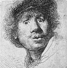 Etching and burin, c. 1630. Probably an exercise in capturing facial expressions for larger paintings.