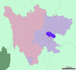 Location of Ziyang in Sichuan