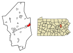 Location of Berwick in Columbia County, Pennsylvania