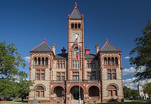 The DeWitt County Courthouse located in Cuero. The courthouse was added to the National Register of Historic Places on May 6, 1971.