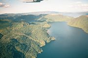 Aerial view (Lake Tarawera is in the upper right)