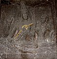 Siva Ellora Caves, cave 16, playing alapini vina, colored in